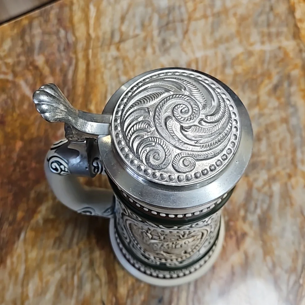 AVON 3D Lidded HUNTING FISHING Beer Stein Mug Cup